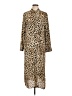 Chico's 100% Polyester Animal Print Brown Casual Dress Size Lg (2) - photo 1