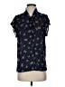 Zara Basic Floral Blue Short Sleeve Blouse Size XS - photo 1