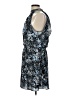Parker 100% Polyester Print Blue Casual Dress Size L - photo 5