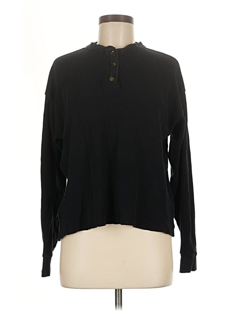 Pre-owned Donni Long Sleeve Top Black Mock Neckline Tops