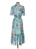 J.Crew 100% Polyester Tropical Blue Casual Dress Size XS - photo 2