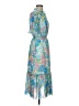 J.Crew 100% Polyester Tropical Blue Casual Dress Size XS - photo 4