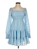 Assorted Brands 100% Polyester Checkered-gingham Blue Casual Dress Size S - photo 1