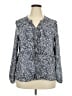 Croft & Barrow 100% Rayon Blue Long Sleeve Blouse Size XXL - photo 1