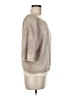 Esley 100% Polyester Metallic Silver Ivory 3/4 Sleeve Top Size M - photo 4
