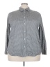 Chaps 100% Cotton Checkered-gingham Gray Long Sleeve Button-Down Shirt Size 3X - photo 1