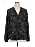 Long Tall Sally 100% Polyester Stars Black Long Sleeve Blouse Size 14 - photo 1