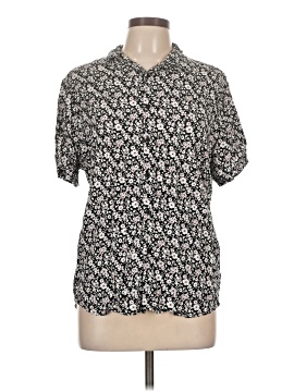 Denim & Flower Short Sleeve Blouse