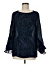 Chaps 100% Polyester Blue 3/4 Sleeve Blouse Size M - photo 1
