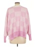 Unbranded 100% Acrylic Checkered-gingham Pink Pullover Sweater Size L - photo 2