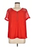 Apt. 9 100% Polyester Red Short Sleeve Blouse Size M - photo 1