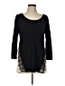 August Silk Black 3/4 Sleeve Top Size L - photo 1