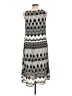 NY Collection 100% Polyester Chevron-herringbone Silver Casual Dress Size L - photo 2