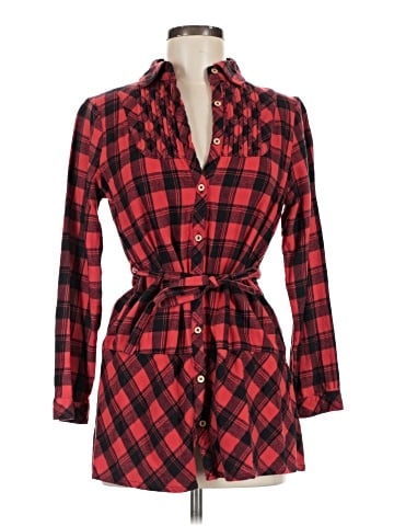 HEATHER Long Sleeve Button-Down Shirt (view 1)