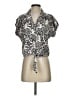 Panama Jack Animal Print Silver Short Sleeve Blouse Size XS - photo 1