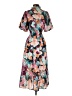 THML 100% Polyester Print Teal Cocktail Dress Size XS - photo 2