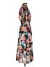 THML 100% Polyester Print Teal Cocktail Dress Size XS - photo 4