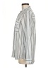 Express Stripes Silver Long Sleeve Blouse Size M - photo 5