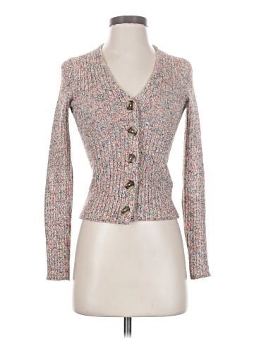 Madewell Marled Shrunken Ribbed Cardigan Sweater (view 1)