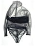 Fashion Nova Black Gray Bodysuit Size 3X - photo 1