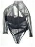 Fashion Nova Black Gray Bodysuit Size 3X - photo 2