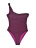 Lemlem Chevron-herringbone Purple One Piece Swimsuit Size L - photo 1