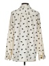 Ann Taylor 100% Polyester Print Ivory Long Sleeve Blouse Size S - photo 2