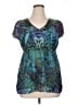 Unity World Wear 100% Polyester Teal Short Sleeve Blouse Size XL - photo 1