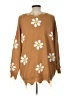 Just Polly 100% Acrylic Floral Brown Pullover Sweater Size L - photo 2