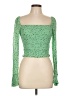 Little Moon Green Long Sleeve Top Size L - photo 1