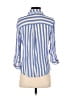 Vixbe 100% Rayon Stripes Blue 3/4 Sleeve Button-Down Shirt Size S - photo 2