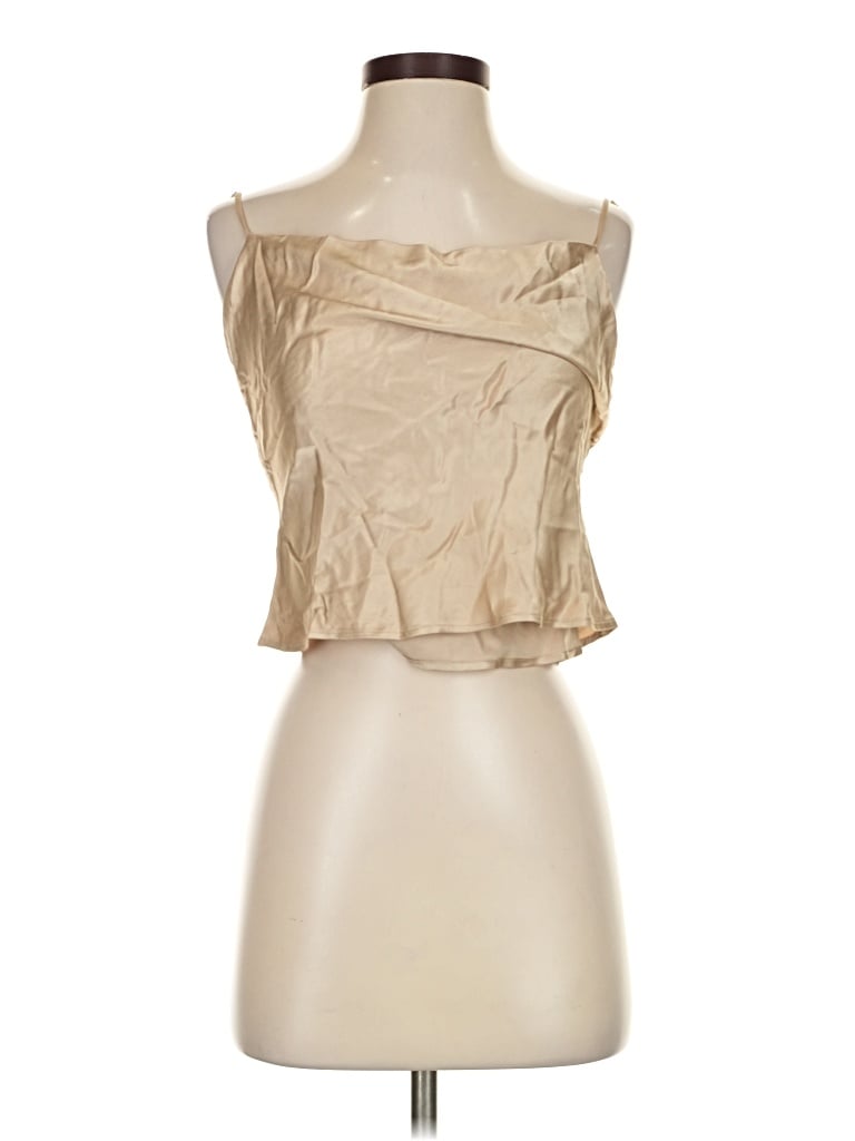 Pre-owned Zara Sleeveless Blouse In Tan