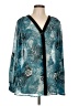 Sag Harbor 100% Polyester Teal 3/4 Sleeve Blouse Size L - photo 1