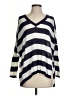 N.ONE 100% Cotton Stripes Silver Pullover Sweater Size S (petite) - photo 1