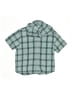 Zara Plaid Teal Short Sleeve Button-Down Shirt Size 8 - photo 1
