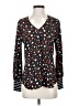 CAbi 100% Polyester Hearts Black Long Sleeve Blouse Size XS - photo 1