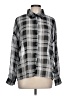 Shein 100% Polyester Plaid Gray Long Sleeve Blouse Size 12 - photo 1