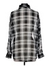 Shein 100% Polyester Plaid Gray Long Sleeve Blouse Size 12 - photo 2