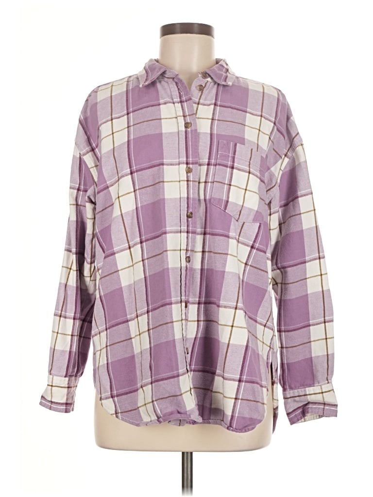Pre-owned Universal Thread Long Sleeve Henley Shirt In Purple