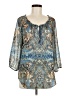 DressBarn 100% Polyester Blue 3/4 Sleeve Blouse Size M - photo 1