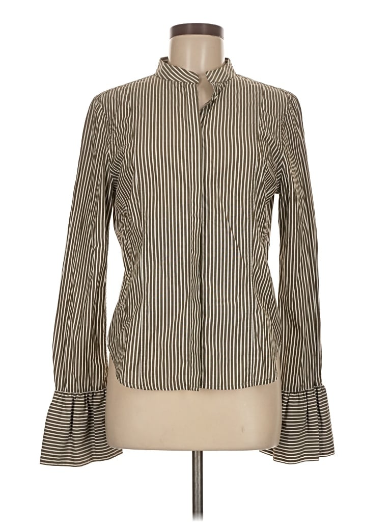 Pre-owned Frame Long Sleeve Blouse In Tan