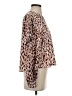 Express Outlet Animal Print Brown Long Sleeve Blouse Size S - photo 4
