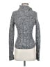 Q&A 100% Cotton Tweed Silver Turtleneck Sweater Size S - photo 1