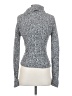 Q&A 100% Cotton Tweed Silver Turtleneck Sweater Size S - photo 2