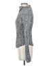 Q&A 100% Cotton Tweed Silver Turtleneck Sweater Size S - photo 5