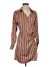 H&M 100% Polyester Houndstooth Brown Casual Dress Size S - photo 1