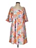 Unbranded 100% Polyester Tropical Orange Pink Casual Dress Size S - photo 1