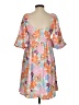 Unbranded 100% Polyester Tropical Orange Pink Casual Dress Size S - photo 2
