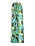 Shein 100% Polyester Tropical Green Casual Pants Size S - photo 2