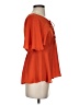 HD in Paris 100% Polyester Orange Short Sleeve Blouse Size 2 - photo 4